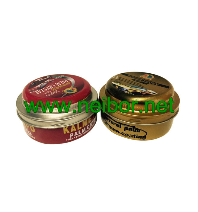 Round shape seamless metal tin car wax can polish container 200g