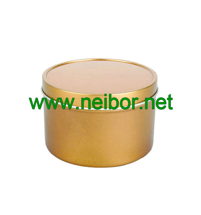 gold color or custom printing 8oz deep drawn round seamless candle tin jar metal container