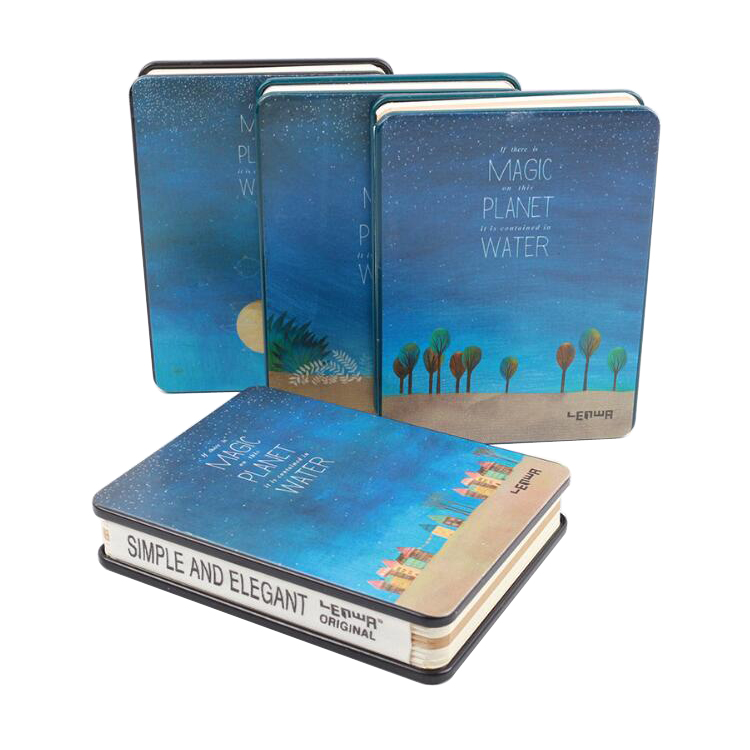 custom printing metal tin notebook cover embossing allowed