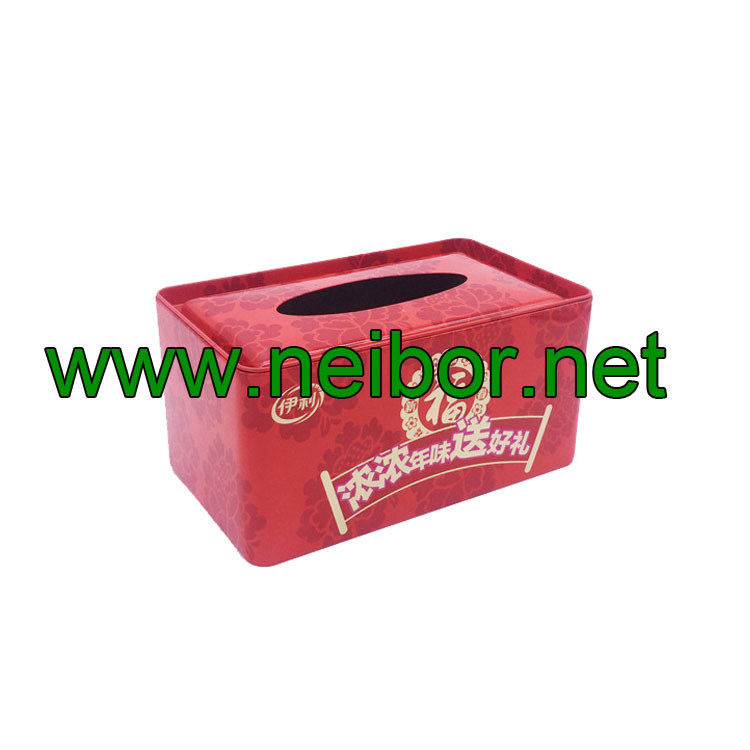 custom order metal tin rectangular shape tissue box napkin holder